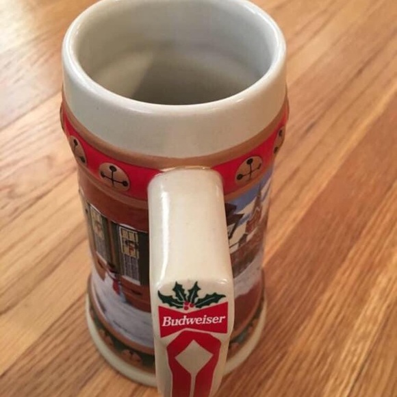 Budweiser VTG 1993 Hometown Holiday Christmas Beer Stein Mug Clydesdales Horses - Picture 7 of 7